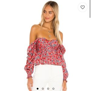 Burna Blouse in Red Poppy Floral